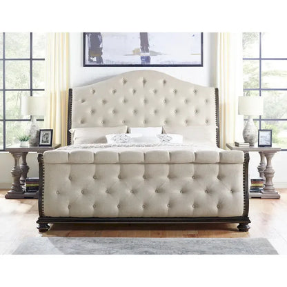 Steve Silver Raymond Rich Molasses Upholstered Sleigh Bed