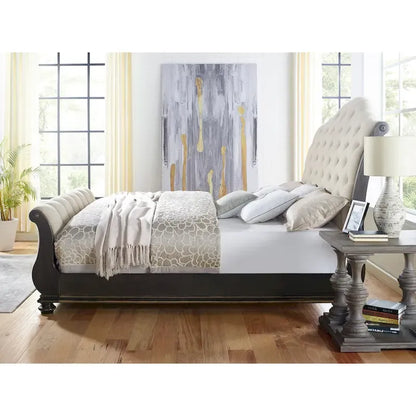 Steve Silver Raymond Rich Molasses Upholstered Sleigh Bed