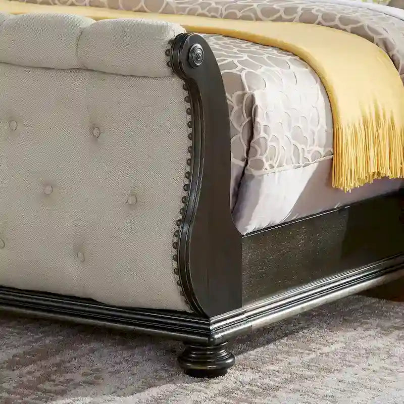 Steve Silver Raymond Rich Molasses Upholstered Sleigh Bed