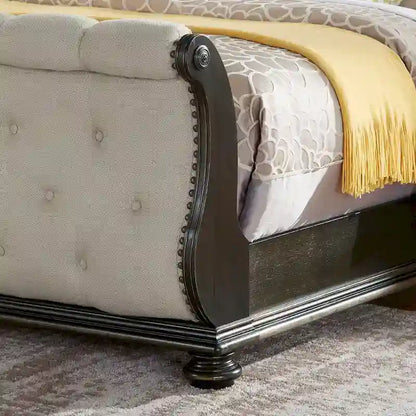 Steve Silver Raymond Rich Molasses Upholstered Sleigh Bed