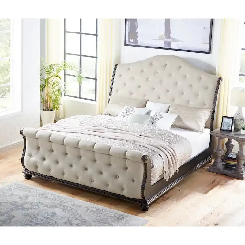 Steve Silver Raymond Rich Molasses Upholstered Sleigh Bed