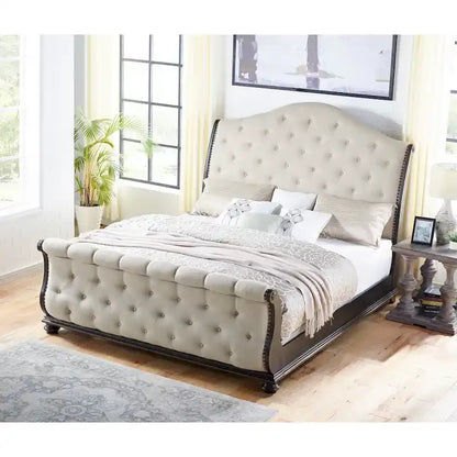 Steve Silver Raymond Rich Molasses Upholstered Sleigh Bed