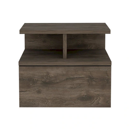 Adele Floating Nightstand with Open Shelf, Drawer, White