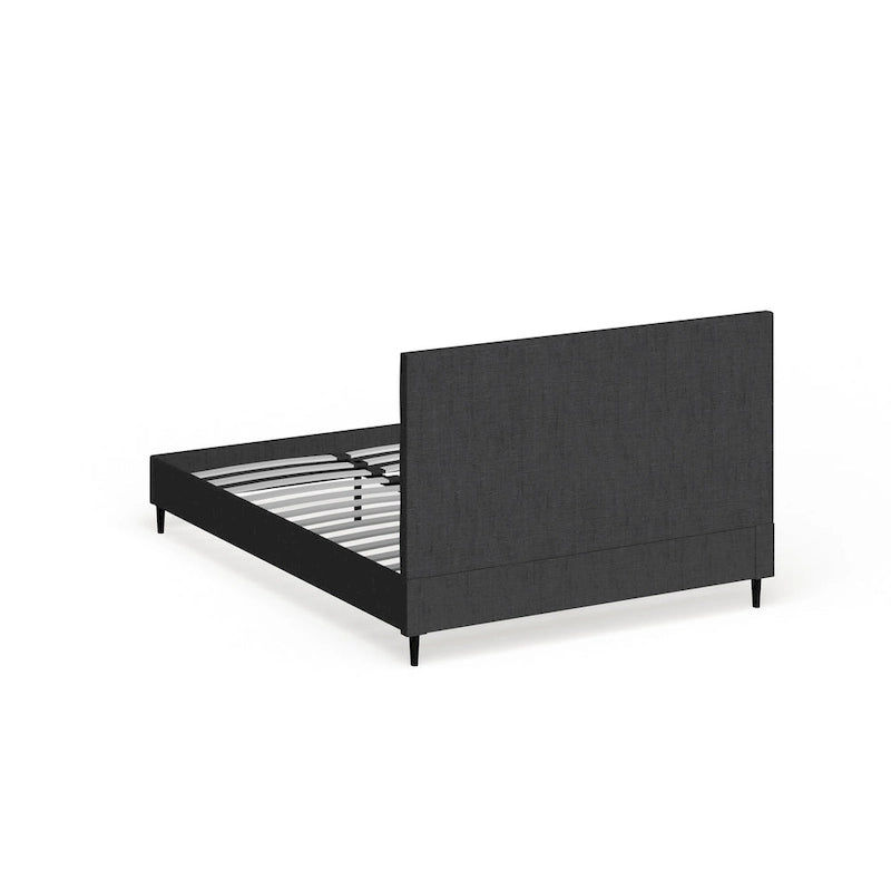 Priage by ZINUS Grey Upholstered Square Stitched Platform Bed Frame