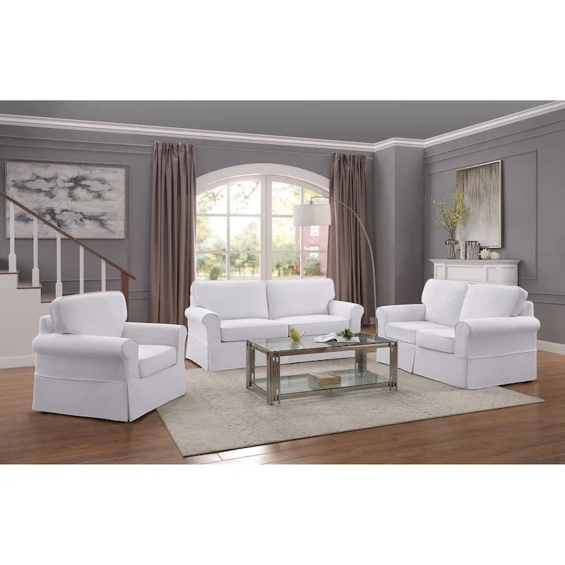 Porch & Den Zuni Mid-century Slip Cover Sofa