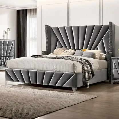 Furniture of America Ambrosia Traditional Fabric Upholstered Panel Bed