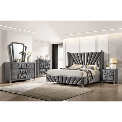 Furniture of America Ambrosia Traditional Fabric Upholstered Panel Bed