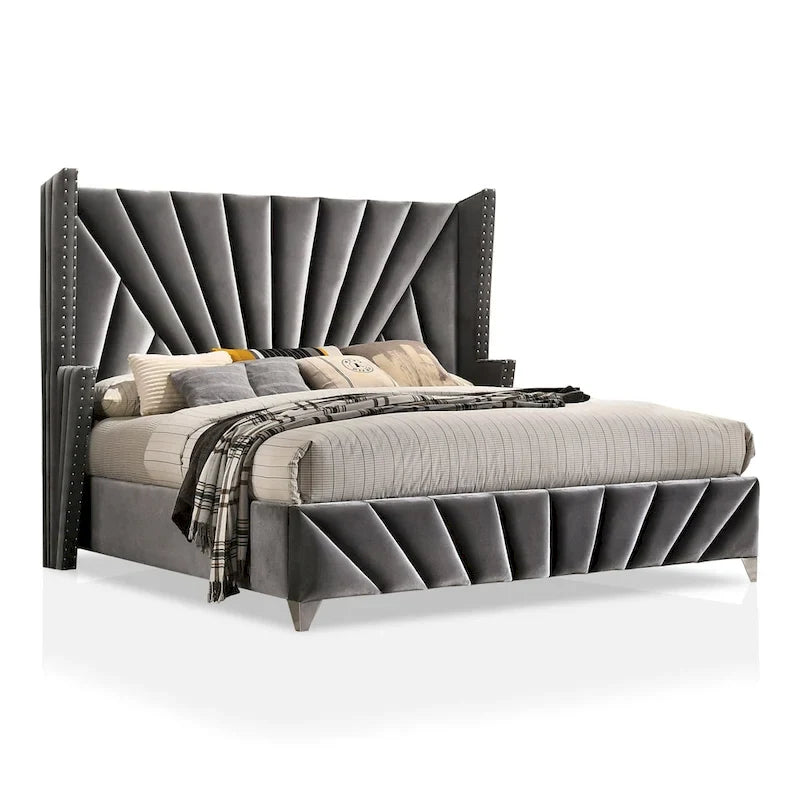 Furniture of America Ambrosia Traditional Fabric Upholstered Panel Bed