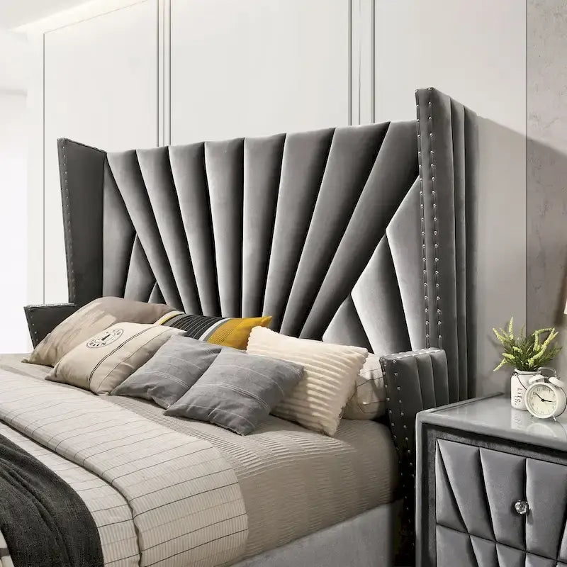 Furniture of America Ambrosia Traditional Fabric Upholstered Panel Bed