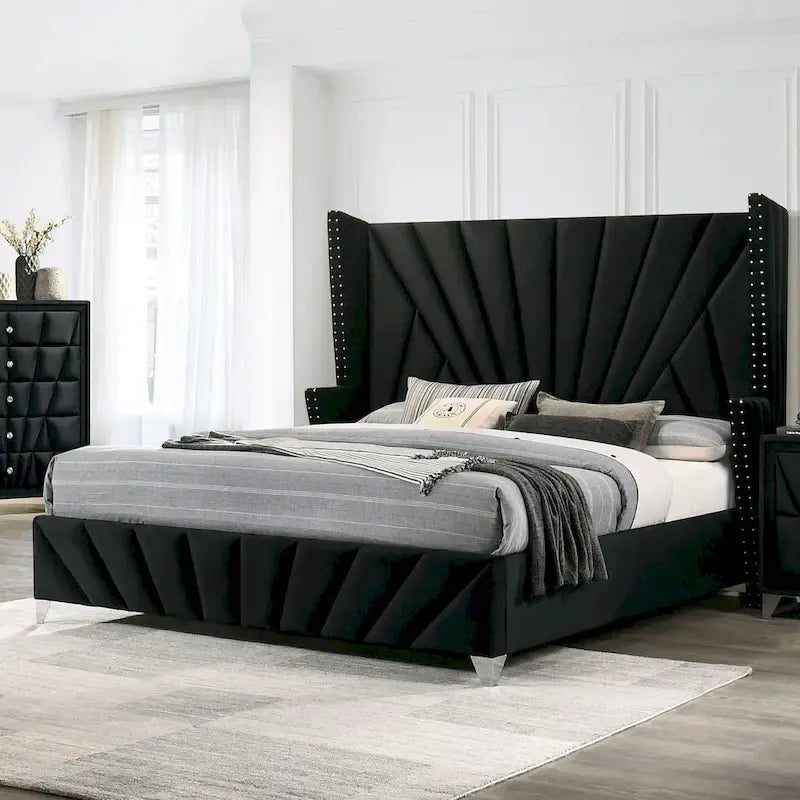 Furniture of America Ambrosia Traditional Fabric Upholstered Panel Bed