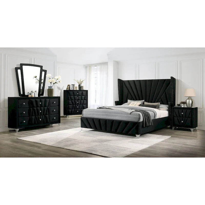 Furniture of America Ambrosia Traditional Fabric Upholstered Panel Bed