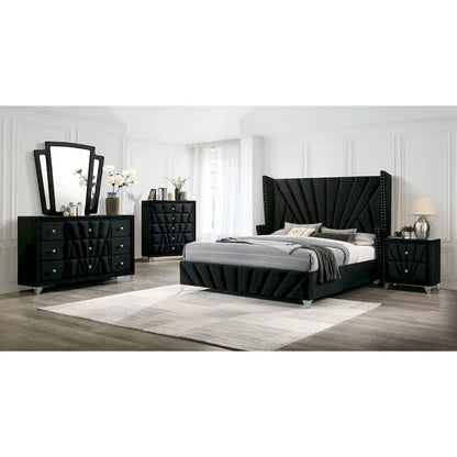 Furniture of America Ambrosia Traditional Fabric Upholstered Panel Bed