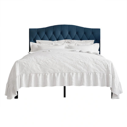 CraftPorch Classic Linen Button Tufted Upholstered Platform Bed