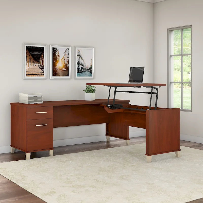 Somerset 72W 3 Position Sit to Stand L Shaped Desk by Bush Furniture