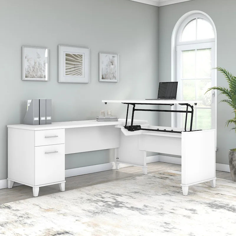 Somerset 72W 3 Position Sit to Stand L Shaped Desk by Bush Furniture