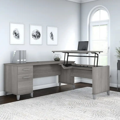 Somerset 72W 3 Position Sit to Stand L Shaped Desk by Bush Furniture