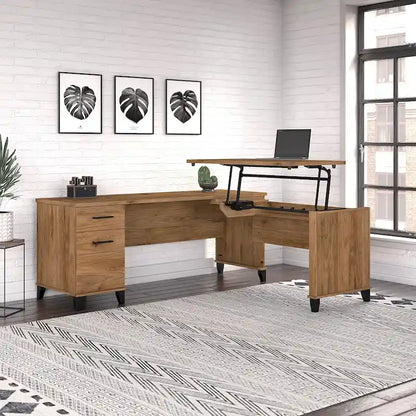 Somerset 72W 3 Position Sit to Stand L Shaped Desk by Bush Furniture