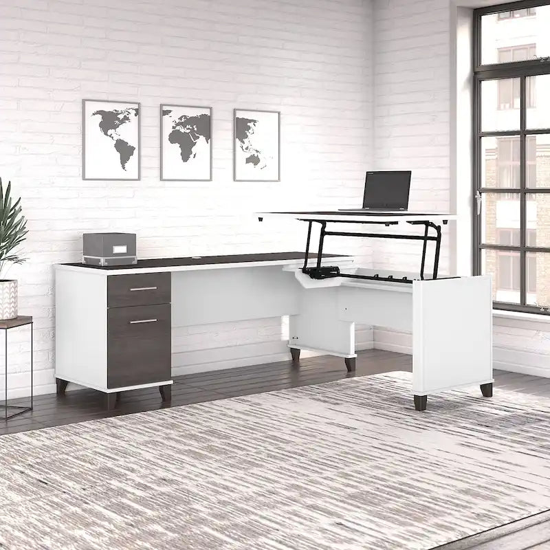 Somerset 72W 3 Position Sit to Stand L Shaped Desk by Bush Furniture