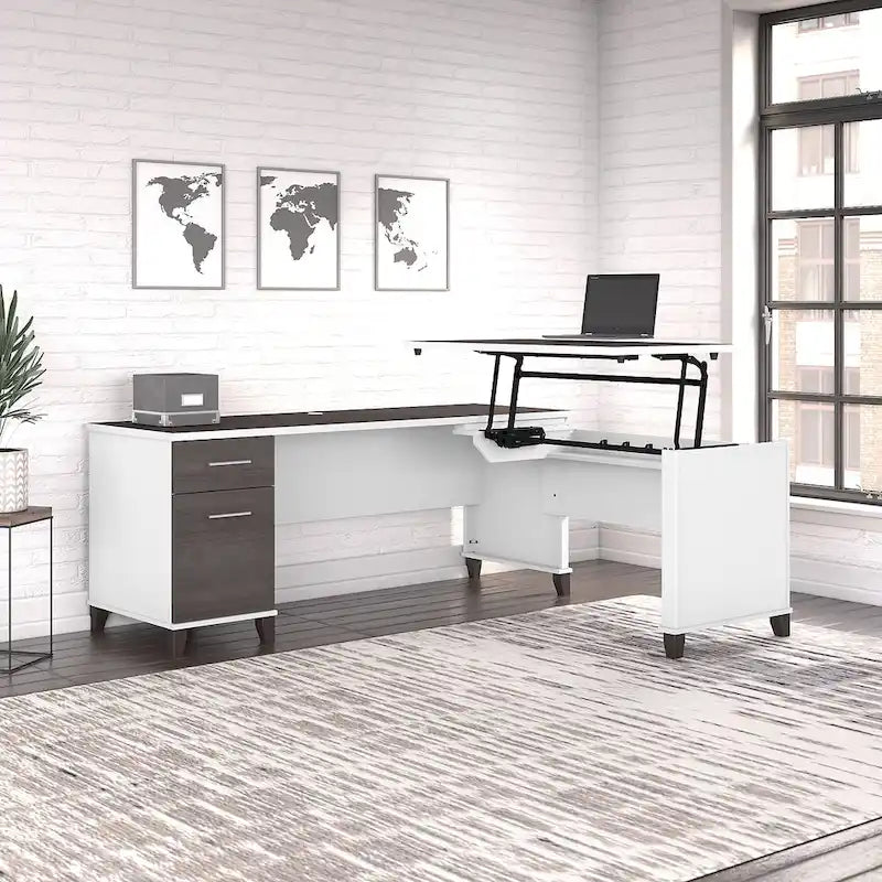 Somerset 72W 3 Position Sit to Stand L Shaped Desk by Bush Furniture