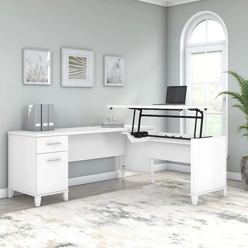 Somerset 72W 3 Position Sit to Stand L Shaped Desk by Bush Furniture