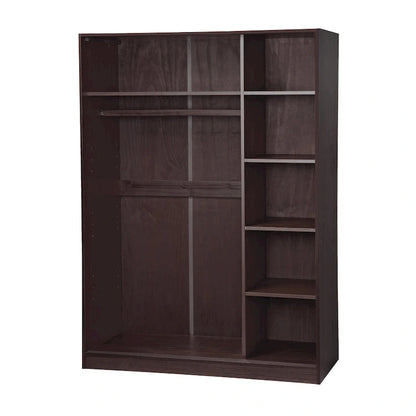 Palace Imports 100% Solid Wood Wall Closet System of Wardrobe Armoires with Mirrored, Louvered or Raised Panel Sliding Doors