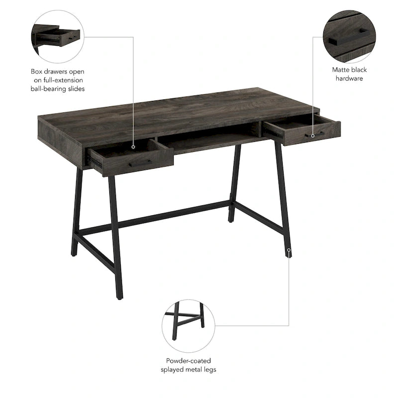 Bush Furniture Steele 54W Writing Computer Desk with Storage