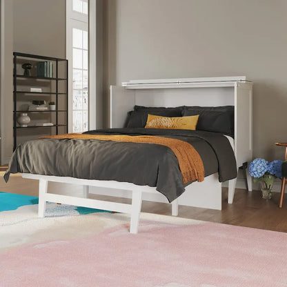 Northampton Full Murphy Bed Desk with Mattress in White