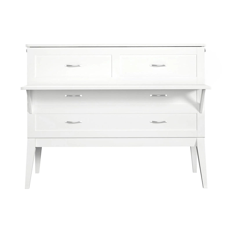 Northampton Full Murphy Bed Desk with Mattress in White