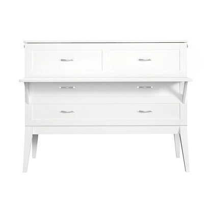 Northampton Full Murphy Bed Desk with Mattress in White
