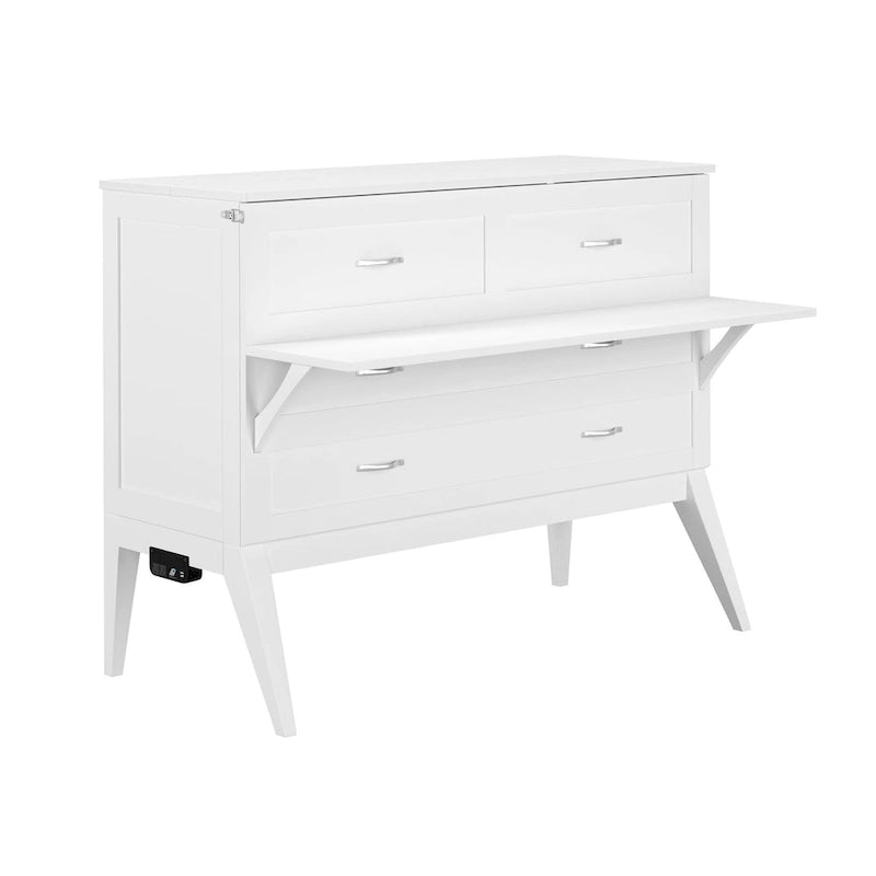 Northampton Full Murphy Bed Desk with Mattress in White