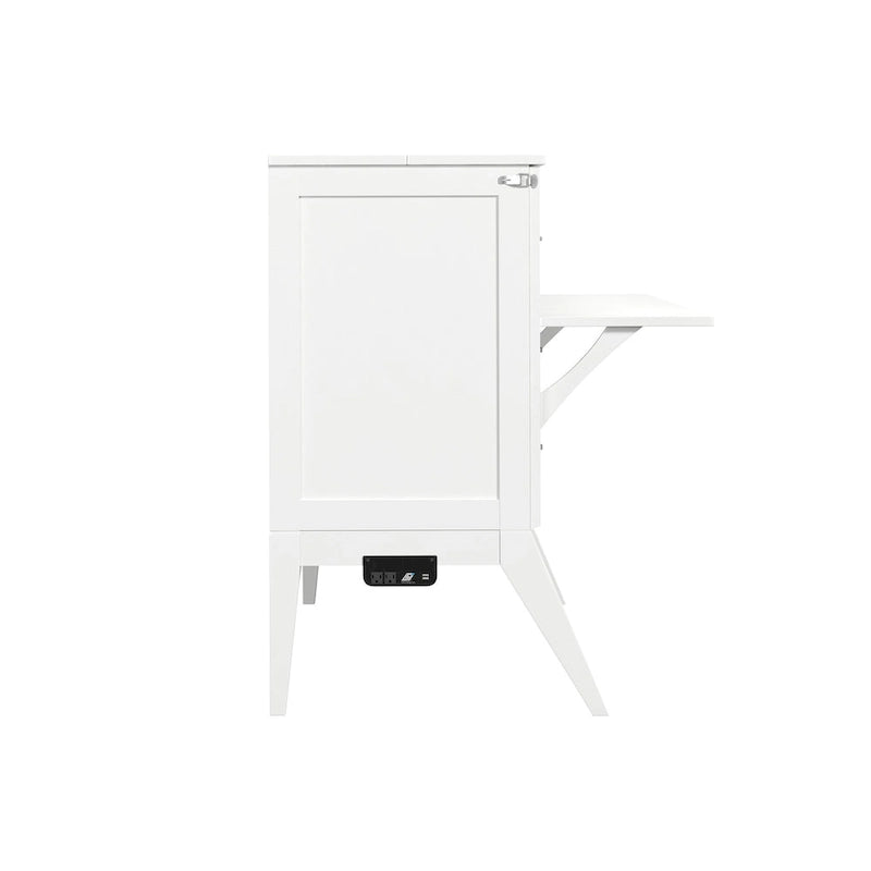 Northampton Full Murphy Bed Desk with Mattress in White