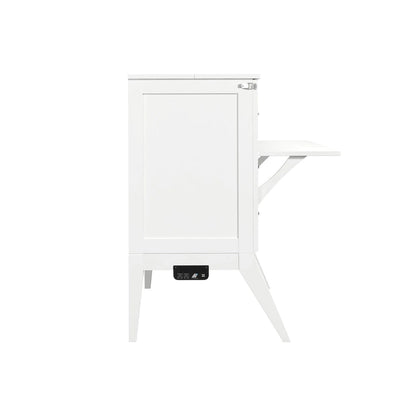Northampton Full Murphy Bed Desk with Mattress in White