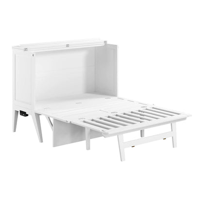 Northampton Full Murphy Bed Desk with Mattress in White