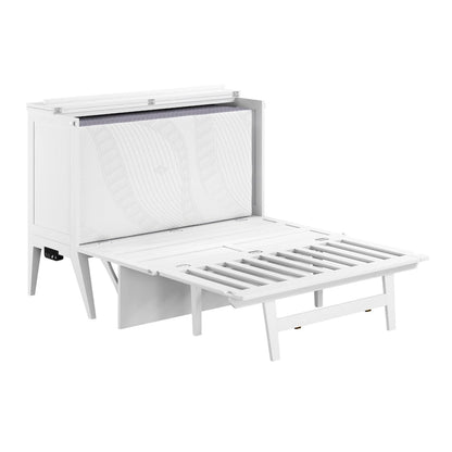 Northampton Full Murphy Bed Desk with Mattress in White