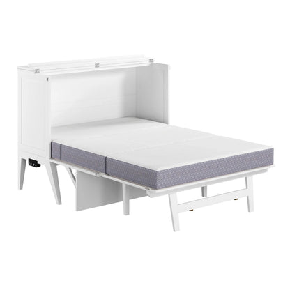 Northampton Full Murphy Bed Desk with Mattress in White