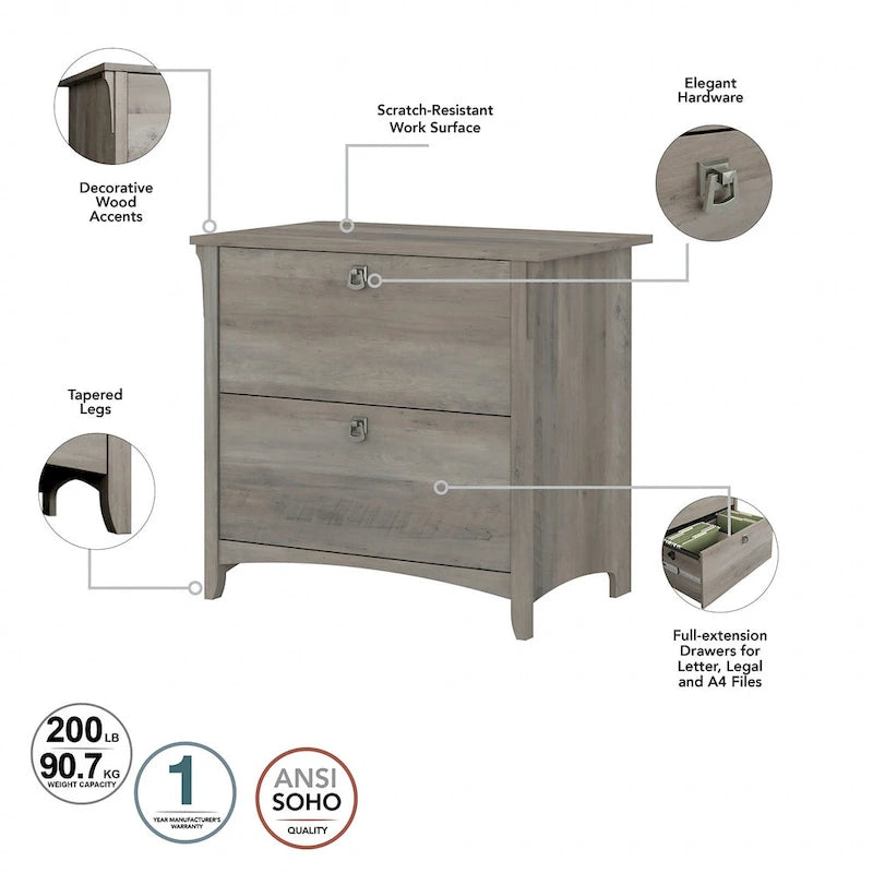 Salinas 3-piece Desk, Cabinet, and Bookcase Set by Bush Furniture
