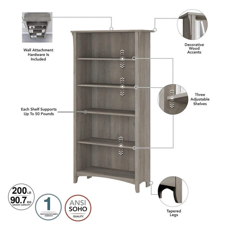 Salinas 3-piece Desk, Cabinet, and Bookcase Set by Bush Furniture