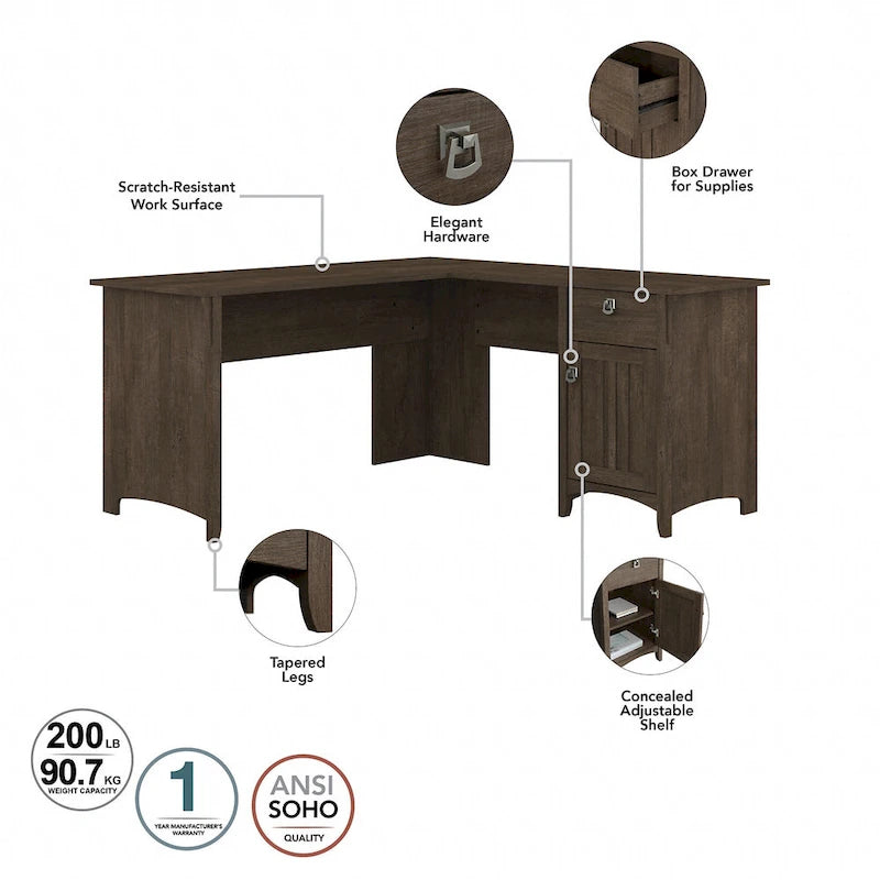 Salinas 3-piece Desk, Cabinet, and Bookcase Set by Bush Furniture