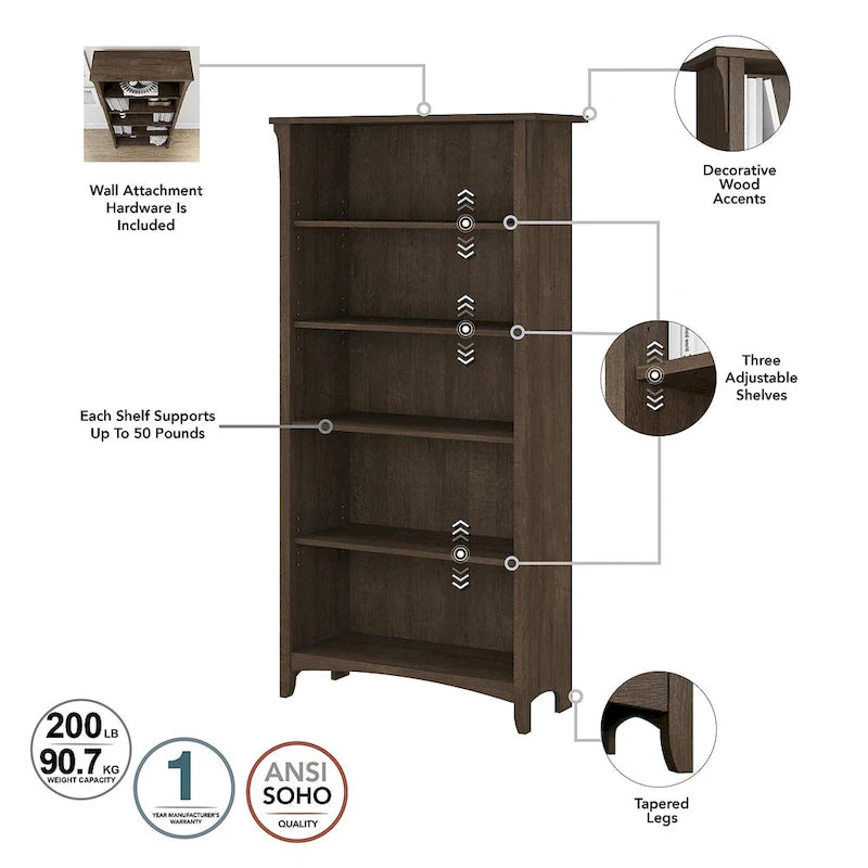 Salinas 3-piece Desk, Cabinet, and Bookcase Set by Bush Furniture