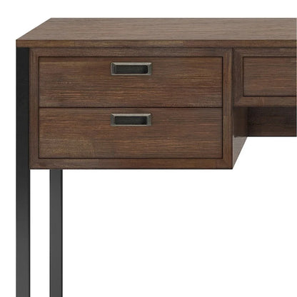 WYNDENHALL Brandt SOLID ACACIA WOOD Modern Industrial 60 inch Wide Desk in Rustic Natural Aged Brown