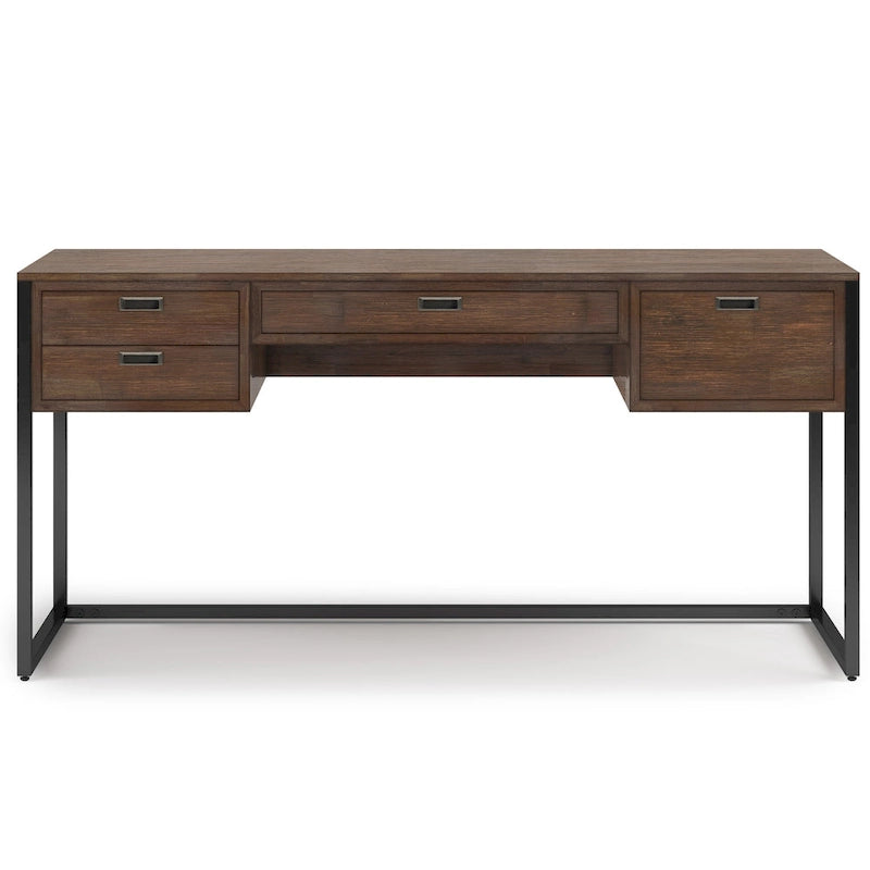 WYNDENHALL Brandt SOLID ACACIA WOOD Modern Industrial 60 inch Wide Desk in Rustic Natural Aged Brown