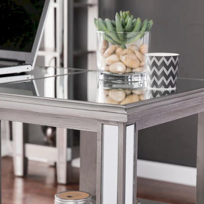 SEI Furniture Vedlin Mirrored Office Computer Desk