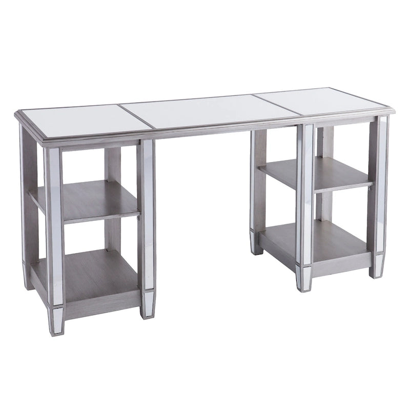 SEI Furniture Vedlin Mirrored Office Computer Desk
