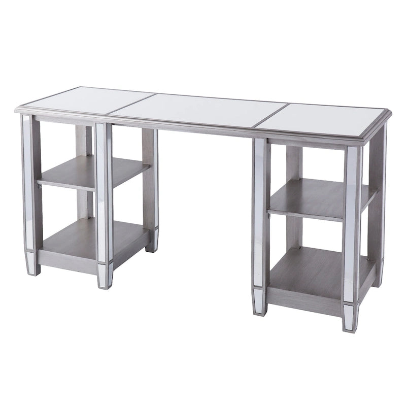 SEI Furniture Vedlin Mirrored Office Computer Desk