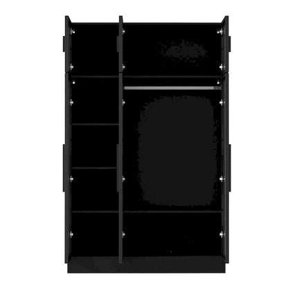 Glass Door Wardrobe Armoire Storage Closet with Light Display Cabinet