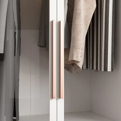 Glass Door Wardrobe Armoire Storage Closet with Light Display Cabinet