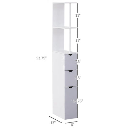 Bathroom Tower Storage Cabinet - 6 W x 13 D x 55.25 H