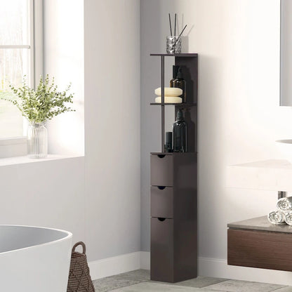 Bathroom Tower Storage Cabinet - 6 W x 13 D x 55.25 H