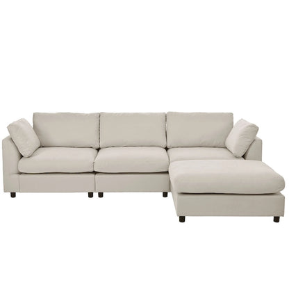 U_STYLE Upholstery Convertible Sectional Sofa, L Shaped Couch with Reversible Chaise