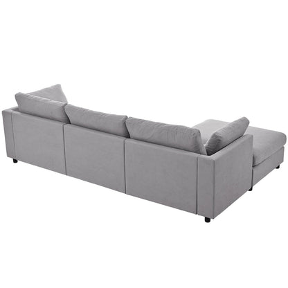 U_STYLE Upholstery Convertible Sectional Sofa, L Shaped Couch with Reversible Chaise